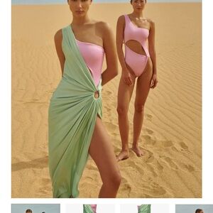 Baobab Collection Mint Green and Pink Swim Coverup